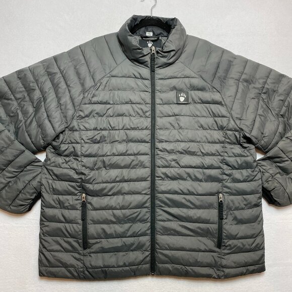 Alaskan Hardgear Puffer Jacket Men's XL Gray Coat Duluth Trading Zip Lined
